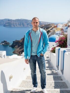 NWT Men's Contrast Zip Up Hoodie Cardigan